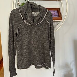 Free People Beach Gray Grey One Size Cowl Neck Shirt Raw Hem